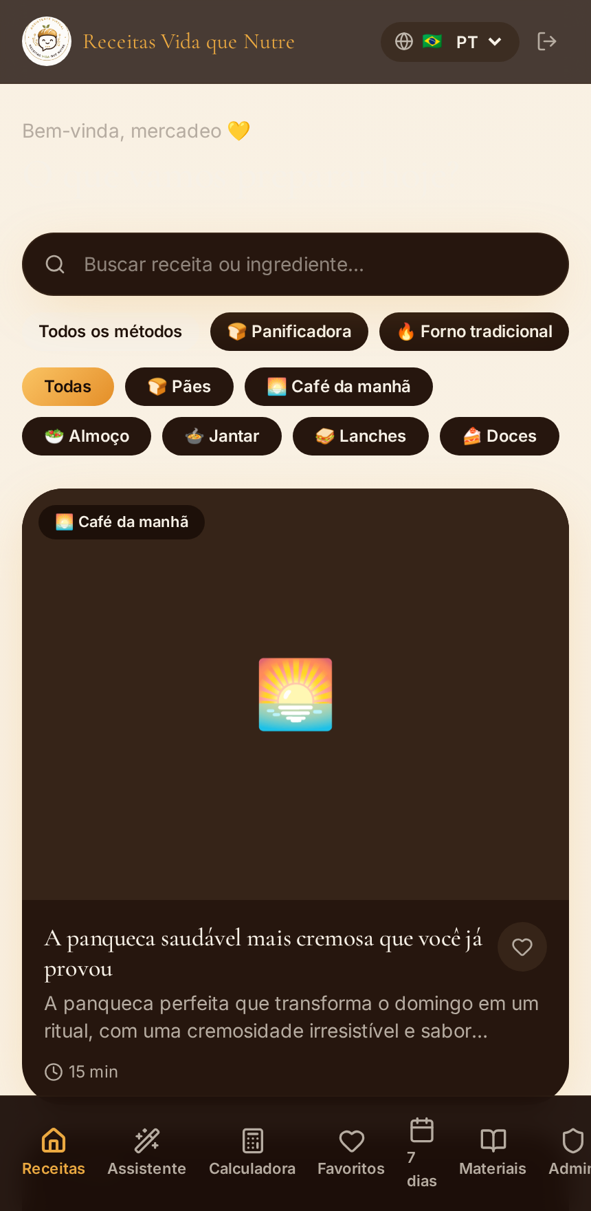 Biblioteca de receitas